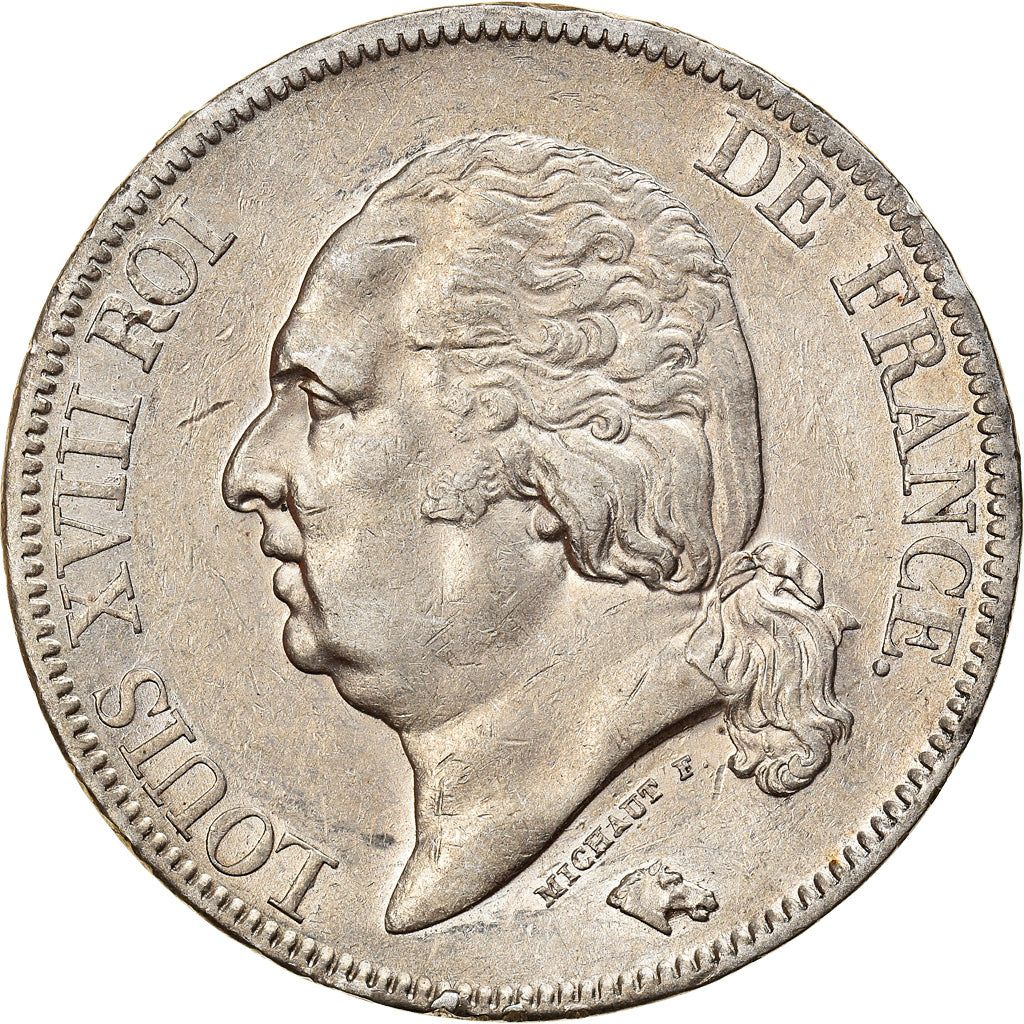 Moneta, Francja, Louis XVIII, Louis XVIII, 5 Francs, 1821, Paris, AU(55-58)