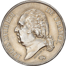 Moeda, França, Louis XVIII, Louis XVIII, 5 Francs, 1822, Paris, AU(55-58)