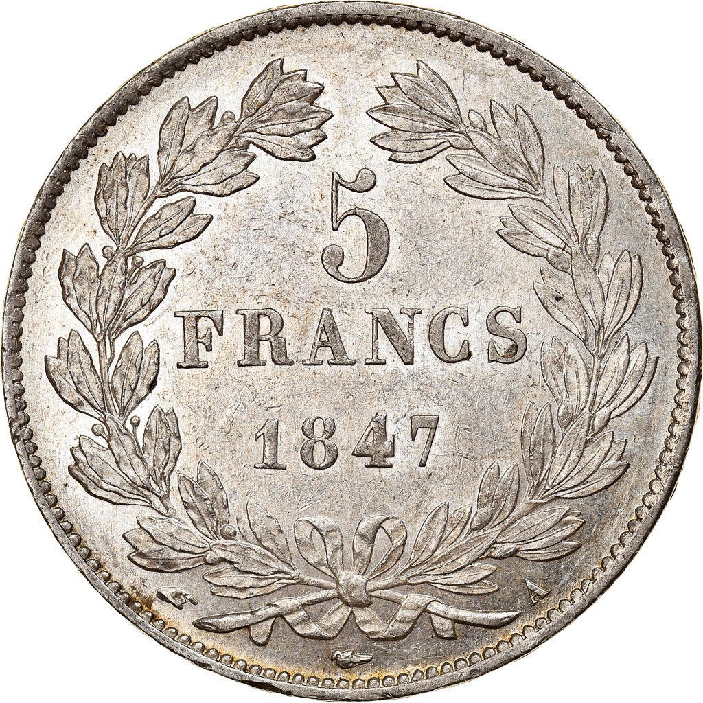 Münze, Frankreich, Louis-Philippe, 5 Francs, 1847, Paris, VZ, Silber, KM:749.1