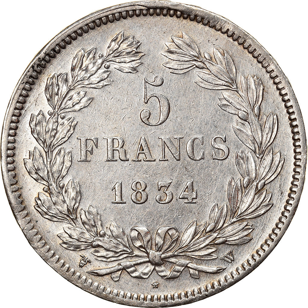 Monnaie, France, Louis-Philippe, 5 Francs, 1834, Lille, SUP, Argent