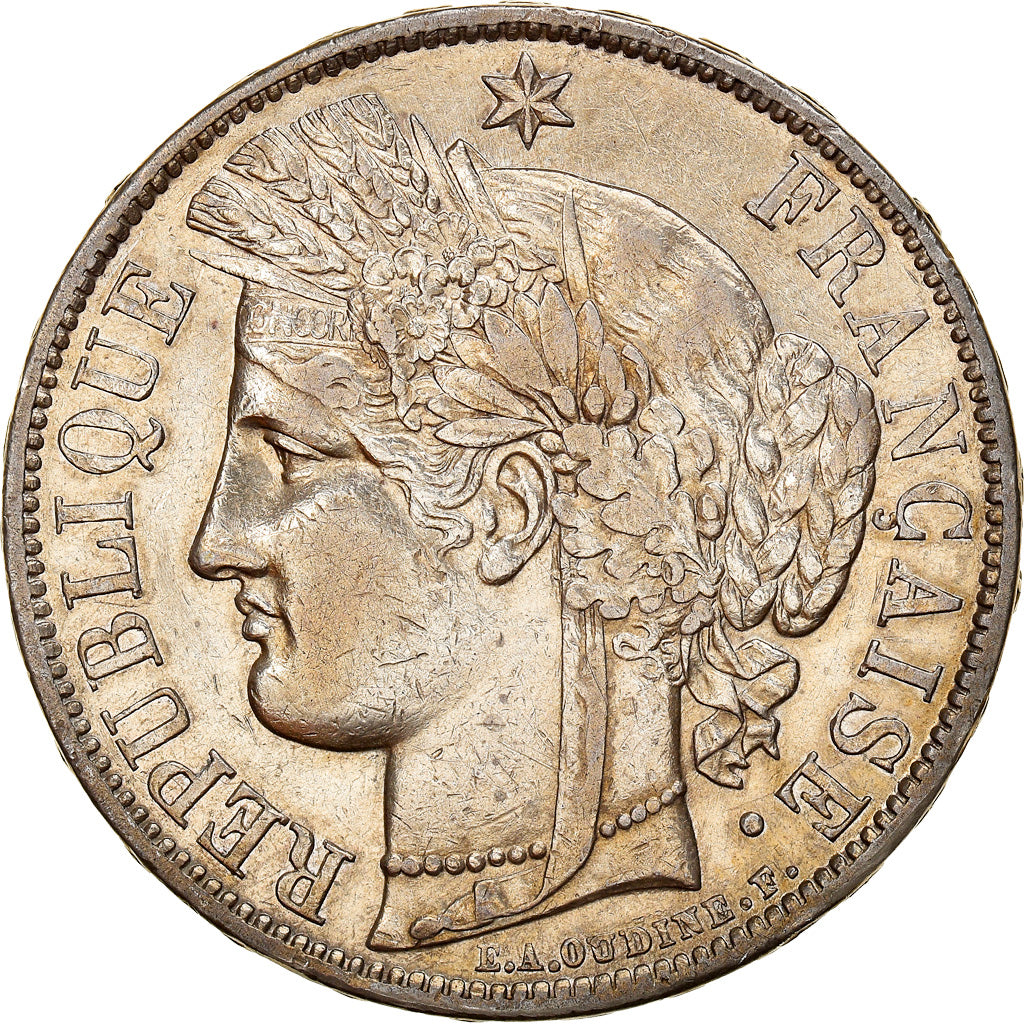 Coin, France, Cérès, 5 Francs, 1870, Paris, EF(40-45), Silver, KM:818.1