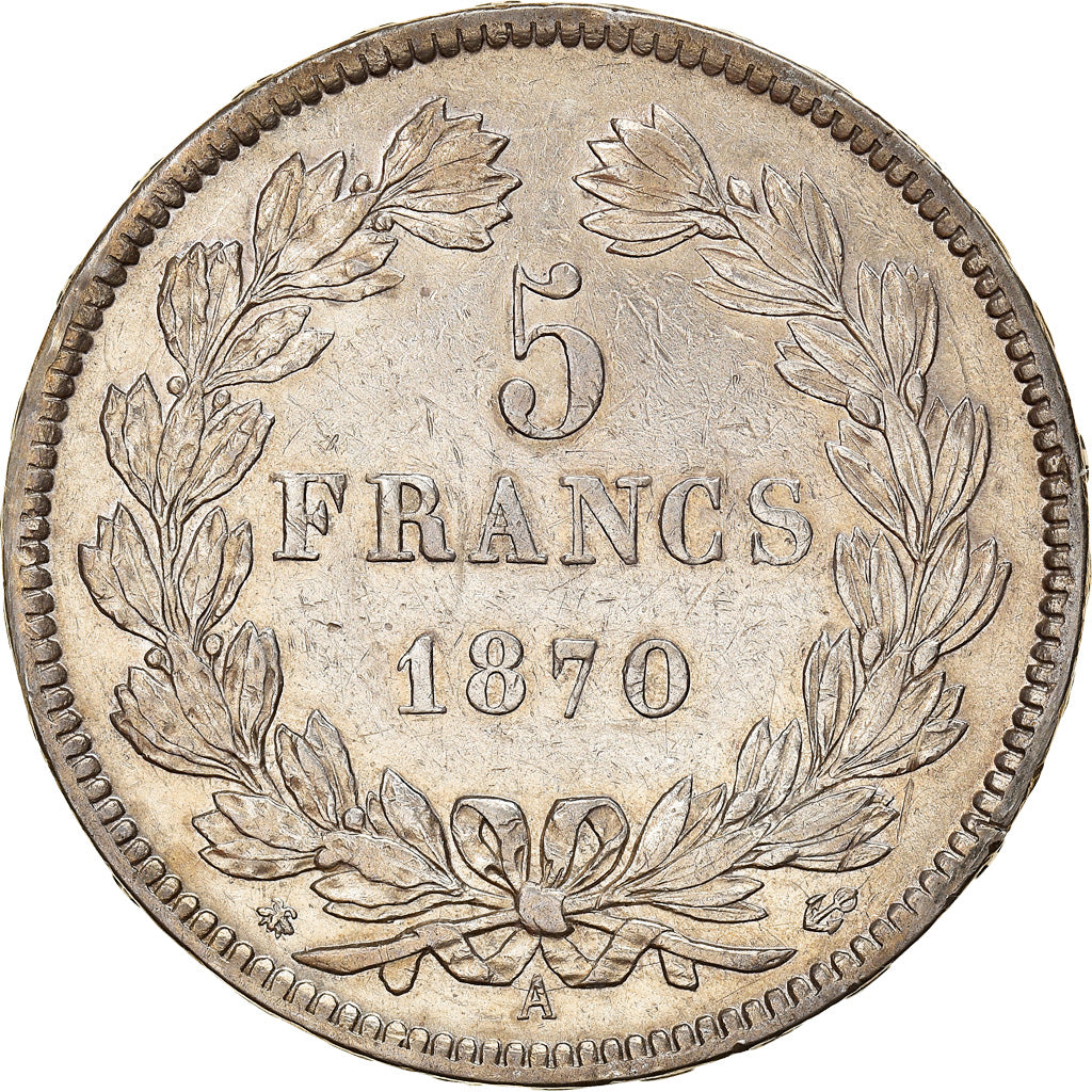 Coin, France, Cérès, 5 Francs, 1870, Paris, EF(40-45), Silver, KM:818.1