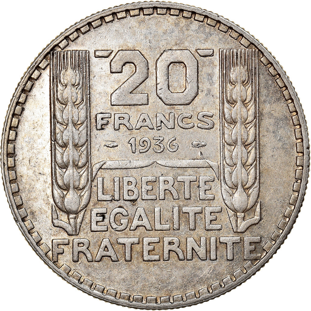 Coin, France, Turin, 20 Francs, 1936, Paris, AU(50-53), Silver, KM:879
