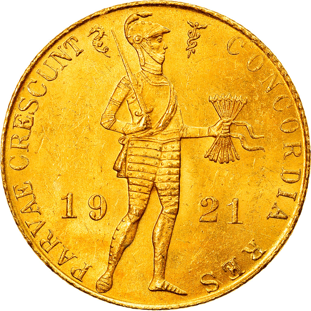 Moneta, Paesi Bassi, Wilhelmina I, Ducat, 1921, Utrecht, SPL, Oro, KM:83.1a