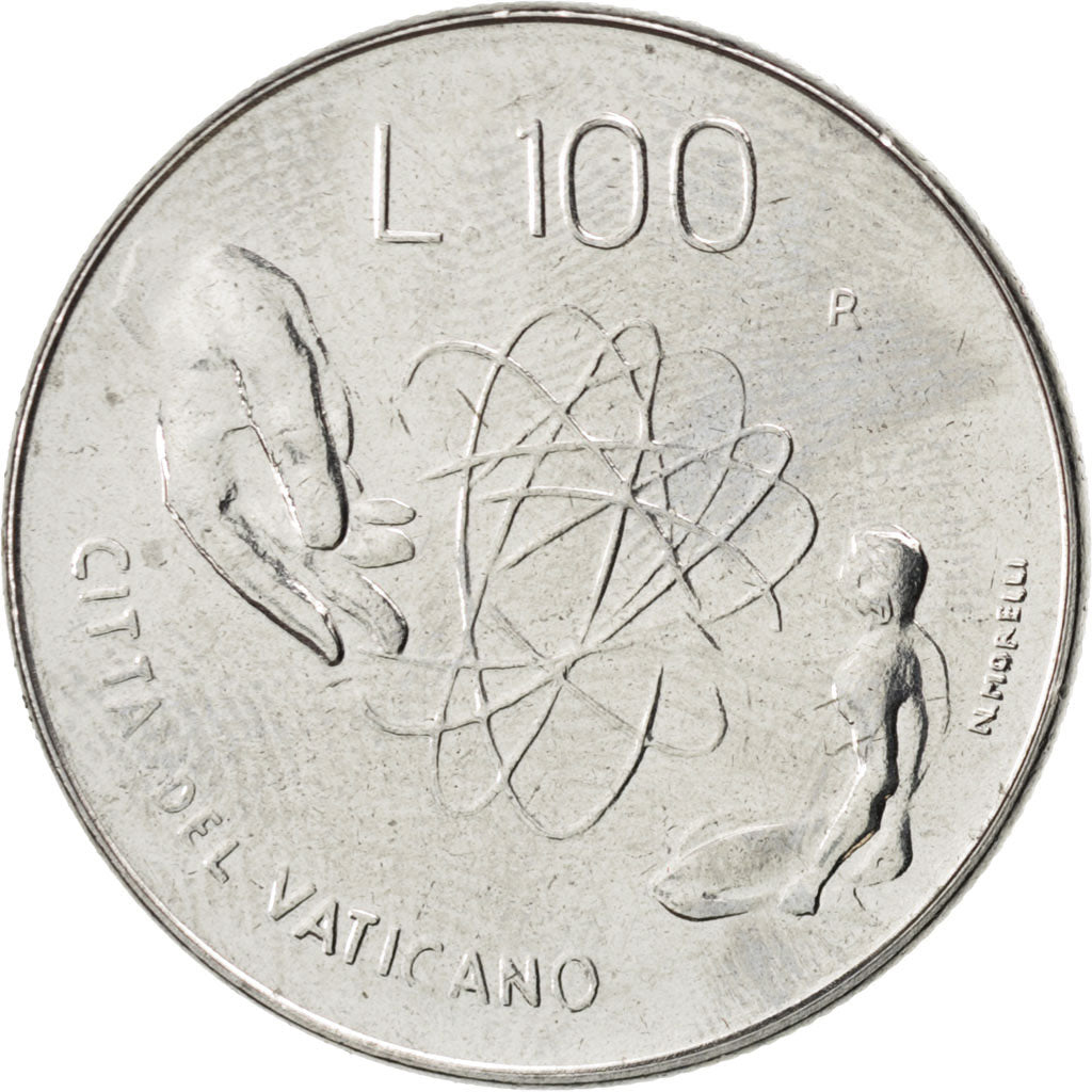VATICAN CITY, 100 Lire, 1983, KM #173, MS(63), Stainless Steel, 27.75, 7.94
