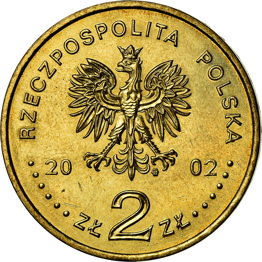 Coin, Poland, 2 Zlote, 2002, Warsaw, MS(60-62), Brass, KM:439
