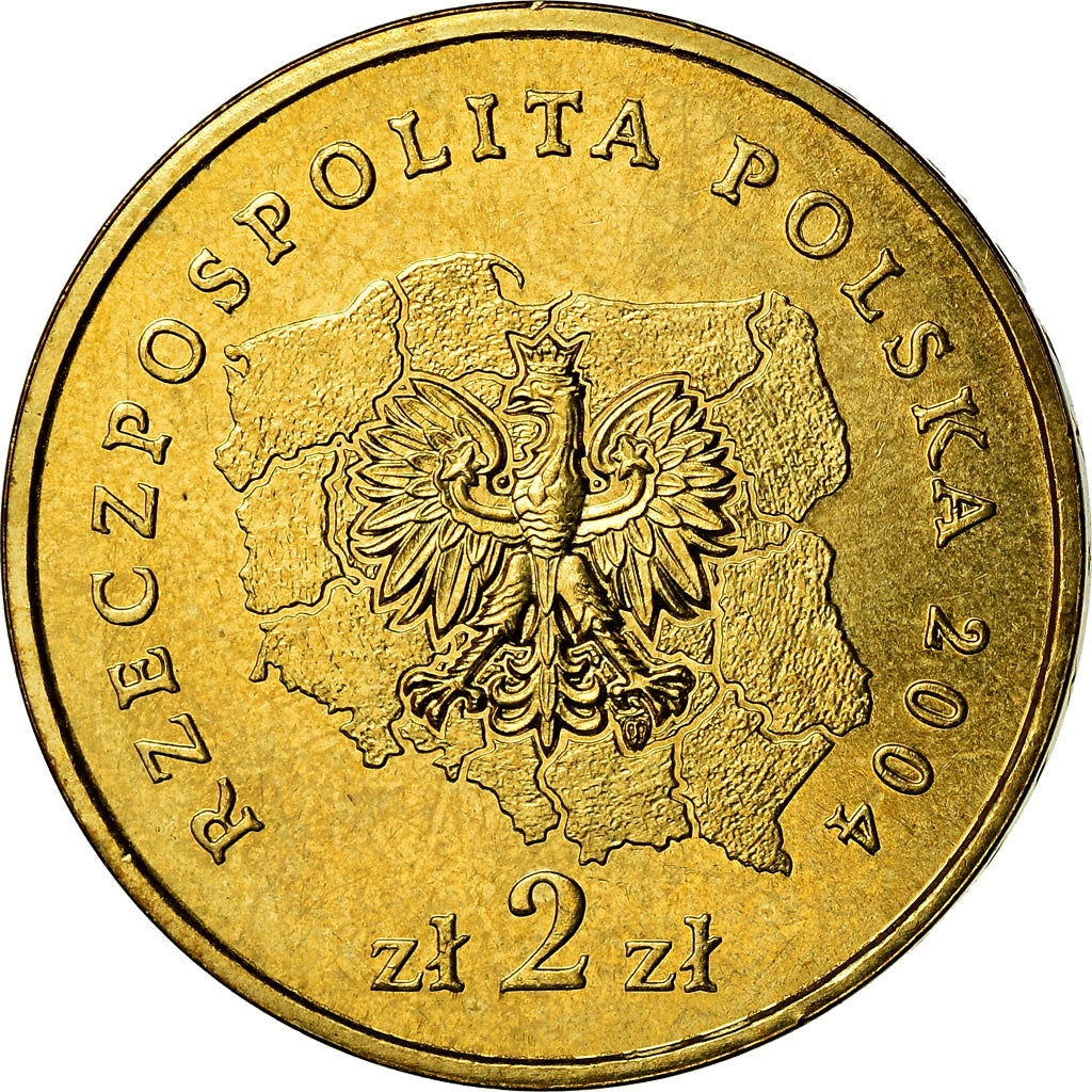 Coin, Poland, 2 Zlote, 2004, Warsaw, MS(60-62), Brass, KM:486