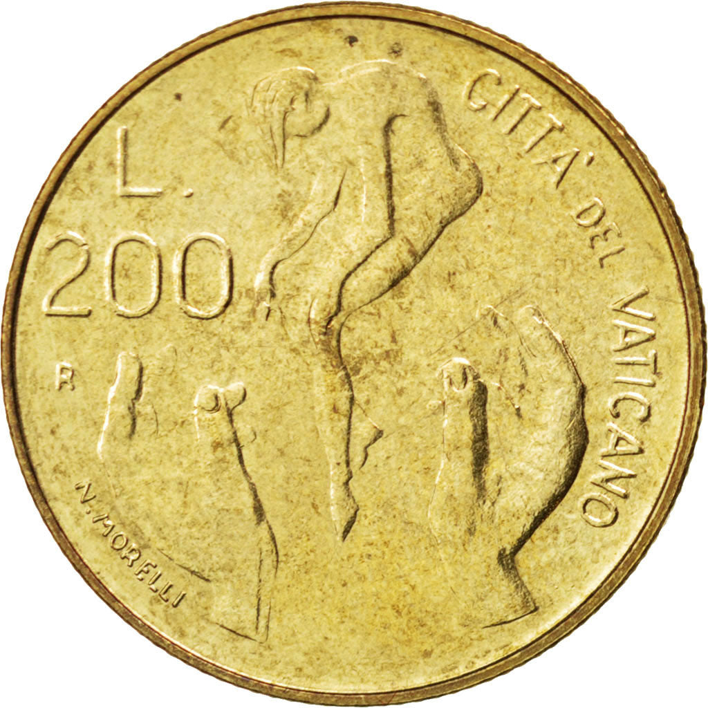 Coin, VATICAN CITY, John Paul II, 200 Lire, 1983, MS(63), Aluminum-Bronze