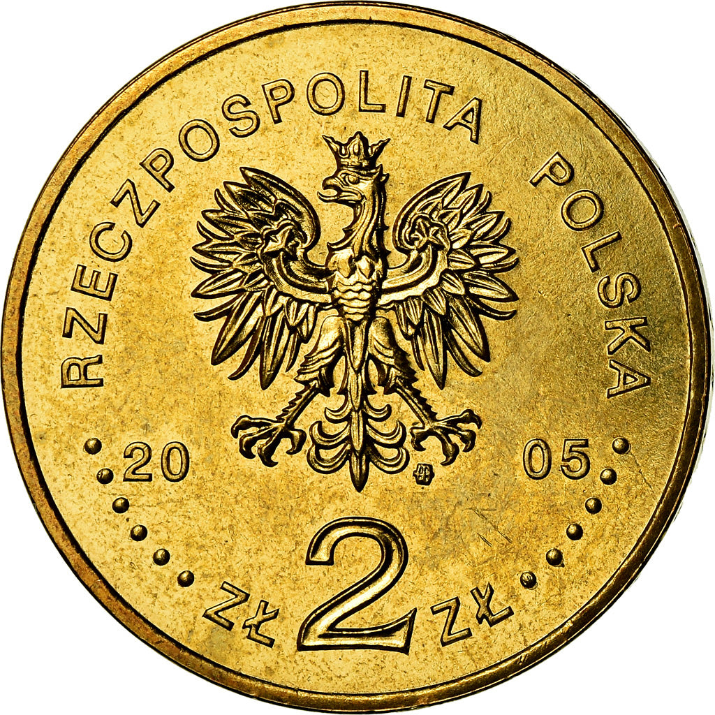 Coin, Poland, 2 Zlote, 2005, Warsaw, MS(60-62), Brass, KM:522