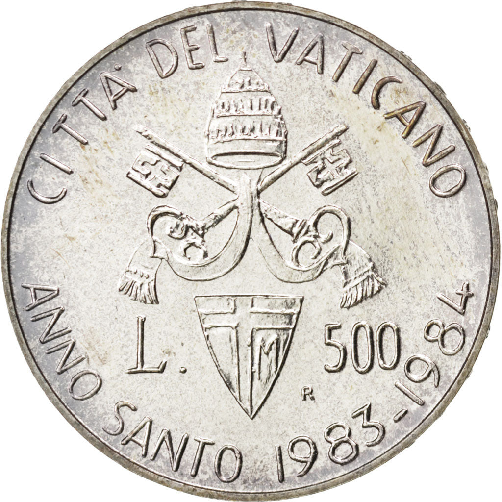 VATICAN CITY, 500 Lire, 1983, KM #168, MS(63), Silver, 29.3, 11.02