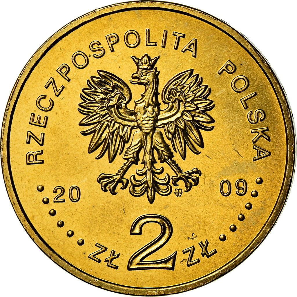 Coin, Poland, 2 Zlote, 2009, Warsaw, MS(60-62), Brass, KM:670