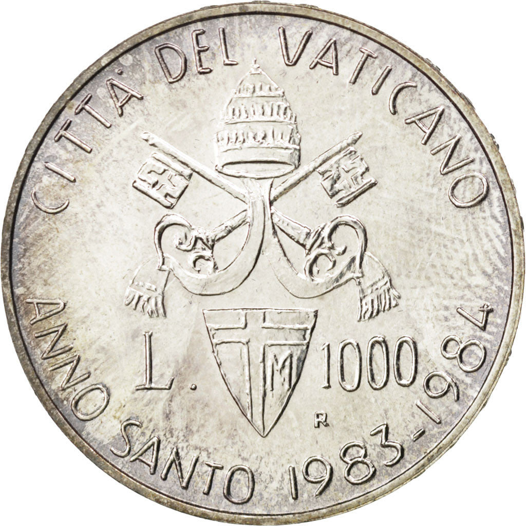 VATICAN CITY, 1000 Lire, 1983, KM #169, MS(63), Silver, 14.60