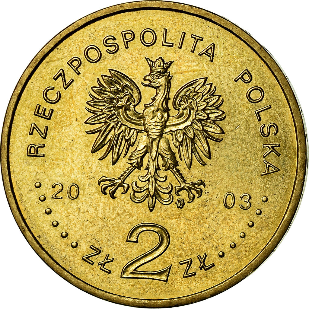Coin, Poland, 2 Zlote, 2003, Warsaw, MS(60-62), Brass, KM:447