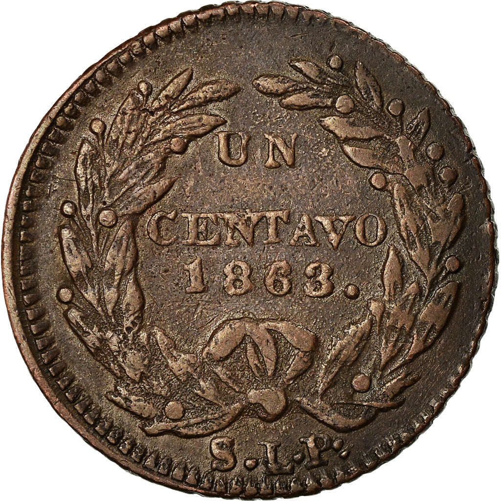 Monnaie, Mexique, Centavo, 1863, San Luis Potosi, TB+, Cuivre, KM:390.1