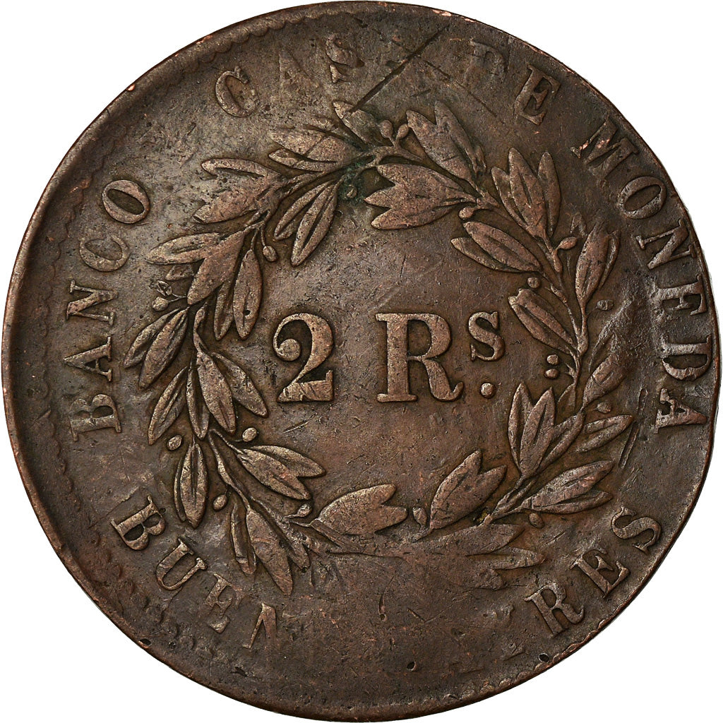 Moneta, Argentina, BUENOS AIRES, 2 Reales, 1861, Buenos Aires, BB, Rame, KM:11a