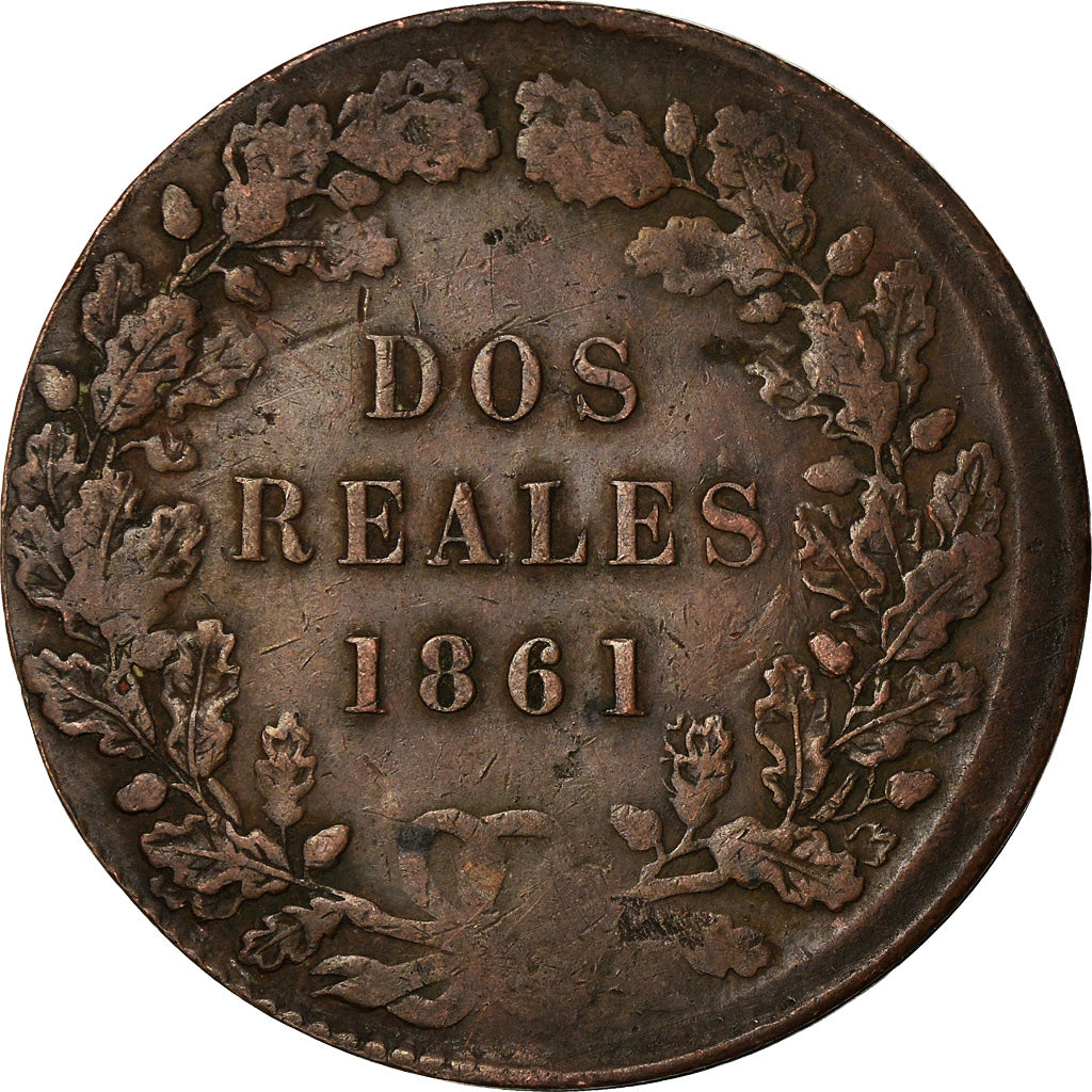 Moneta, Argentina, BUENOS AIRES, 2 Reales, 1861, Buenos Aires, BB, Rame, KM:11a