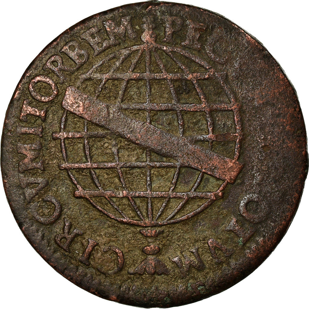 Coin, Brazil, Joao V, 20 Reis, 1715, Lisbon, VF(30-35), Copper, KM:109
