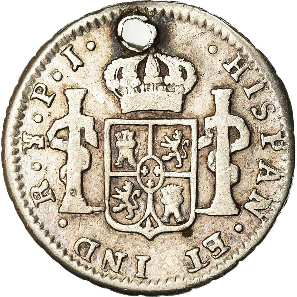 Coin, Bolivia, Ferdinand VII, 1/2 Réal, 1822, Potosi, VF(20-25), Silver, KM:90