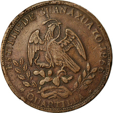 Moneda, México, 1/4 Real, Un Quarto/Una Quartilla, 1856, Guanajuato, BC+