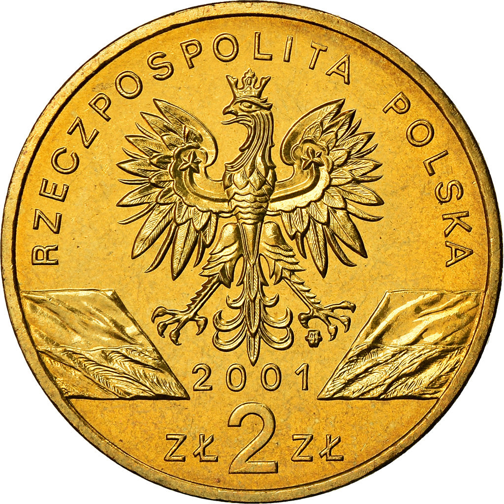Coin, Poland, 2 Zlote, 2001, Warsaw, MS(60-62), Brass, KM:414