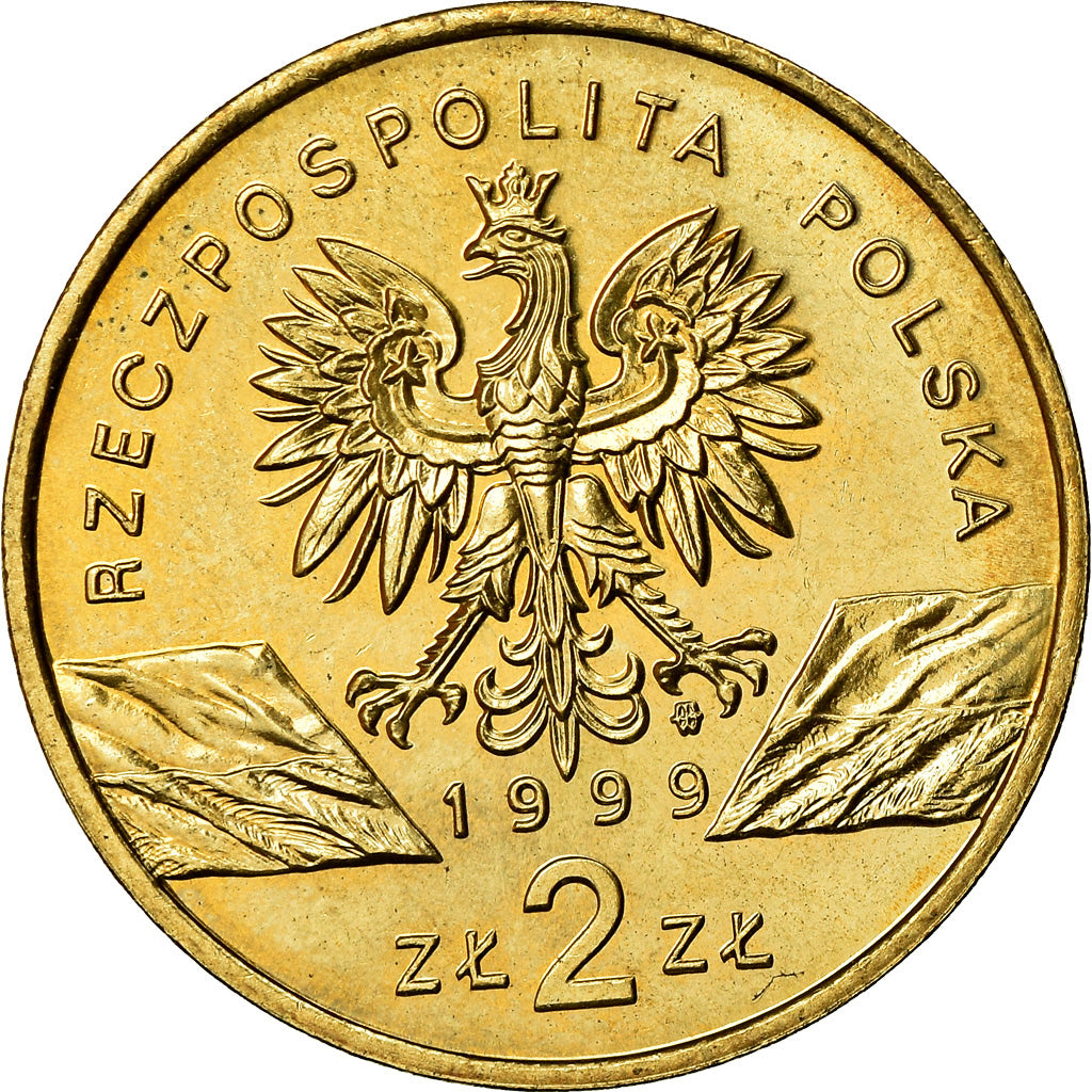 Coin, Poland, 2 Zlote, 1999, Warsaw, MS(60-62), Brass, KM:355