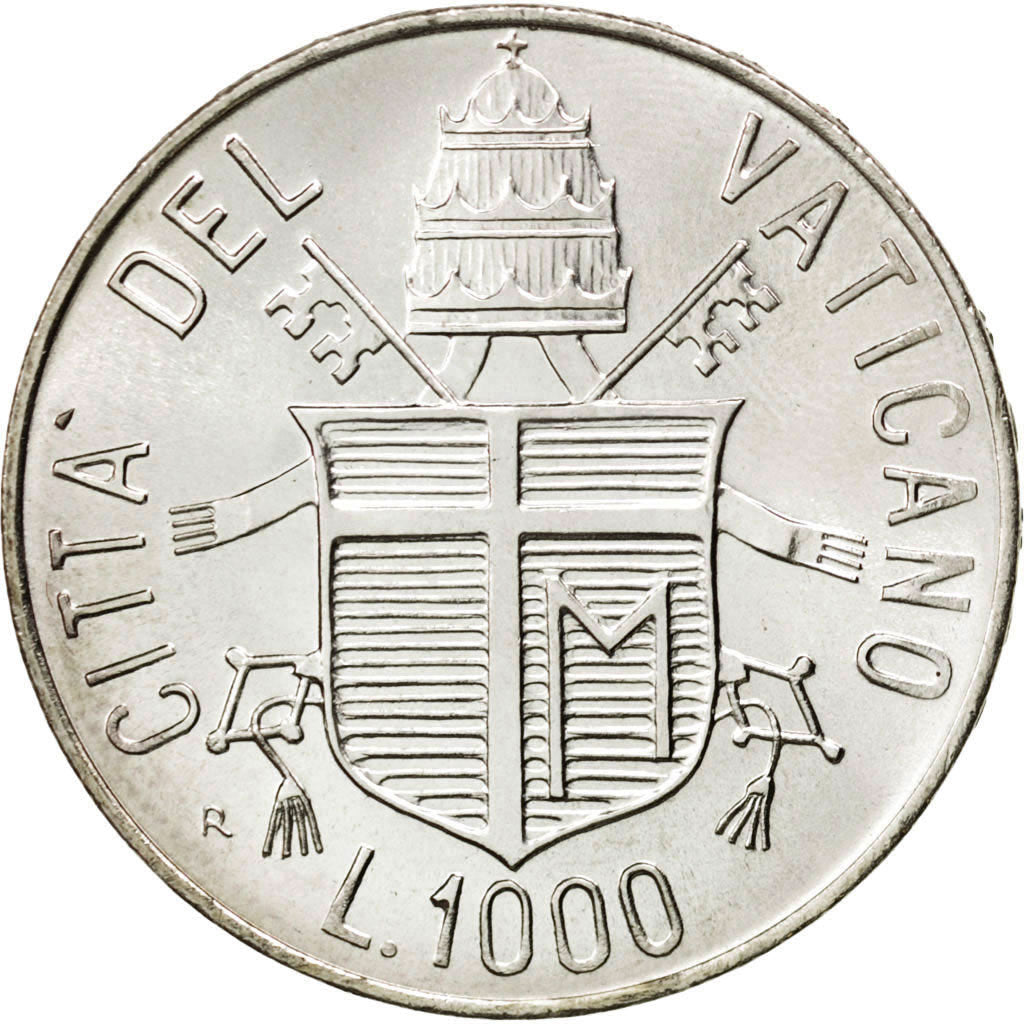 VATICAN CITY, 1000 Lire, 1984, KM #183, MS(63), Silver, 14.56