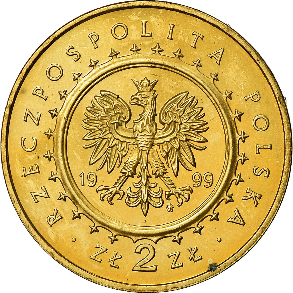 Coin, Poland, 2 Zlote, 1999, Warsaw, MS(60-62), Brass, KM:372