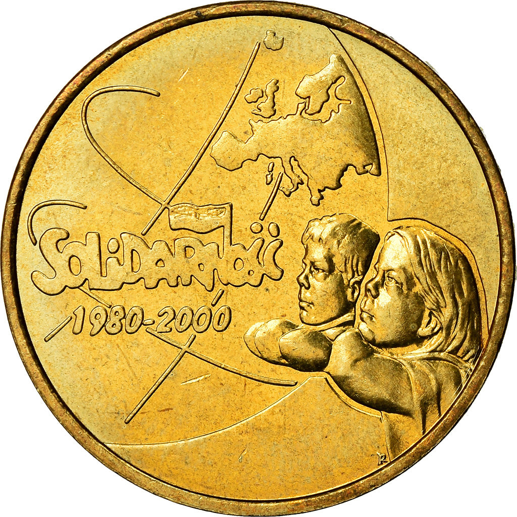 Coin, Poland, 2 Zlote, 2000, Warsaw, MS(60-62), Brass, KM:394