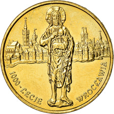 Coin, Poland, 2 Zlote, 2000, Warsaw, MS(60-62), Brass, KM:389