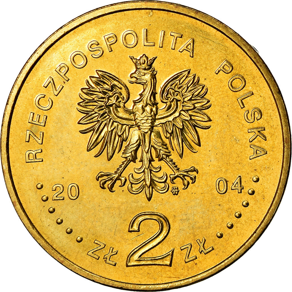 Coin, Poland, 2 Zlote, 2004, Warsaw, MS(60-62), Brass, KM:507