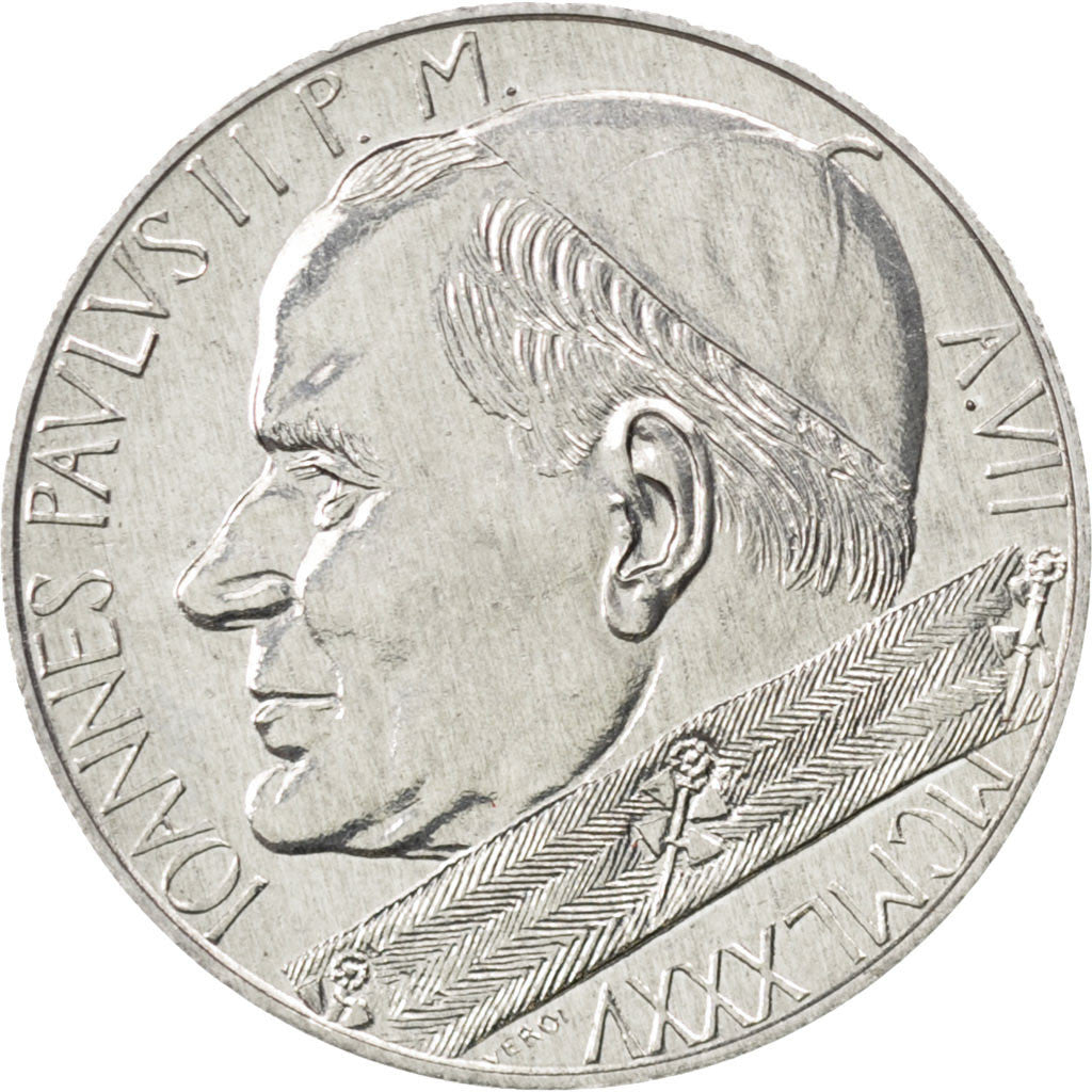 VATICAN CITY, 10 Lire, 1985, KM #185, MS(63), Aluminum, 23, 1.59