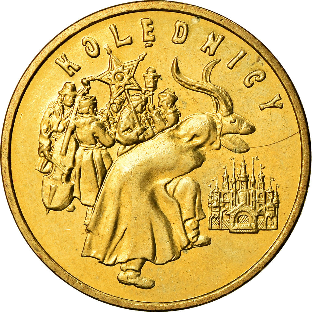Coin, Poland, 2 Zlote, 2001, Warsaw, MS(60-62), Brass, KM:422