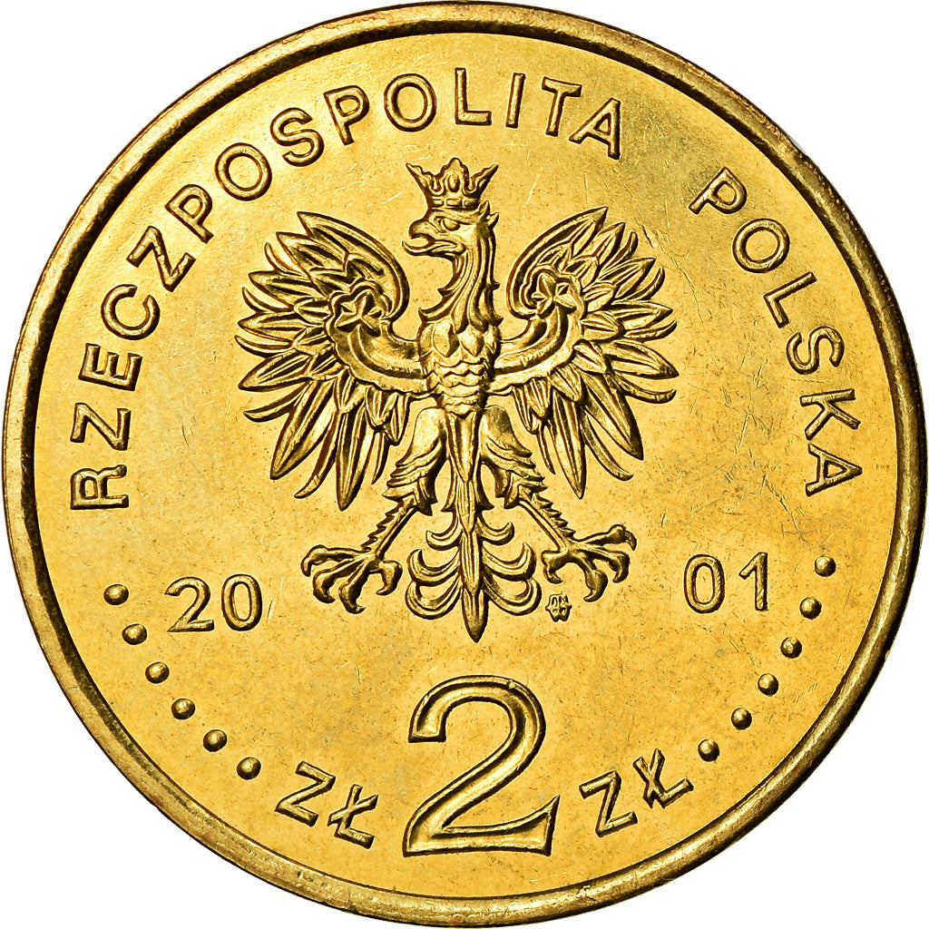 Coin, Poland, 2 Zlote, 2001, Warsaw, MS(60-62), Brass, KM:422