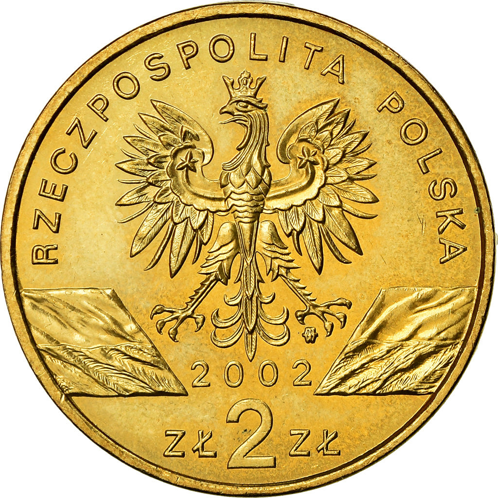 Coin, Poland, 2 Zlote, 2002, Warsaw, MS(60-62), Brass, KM:427