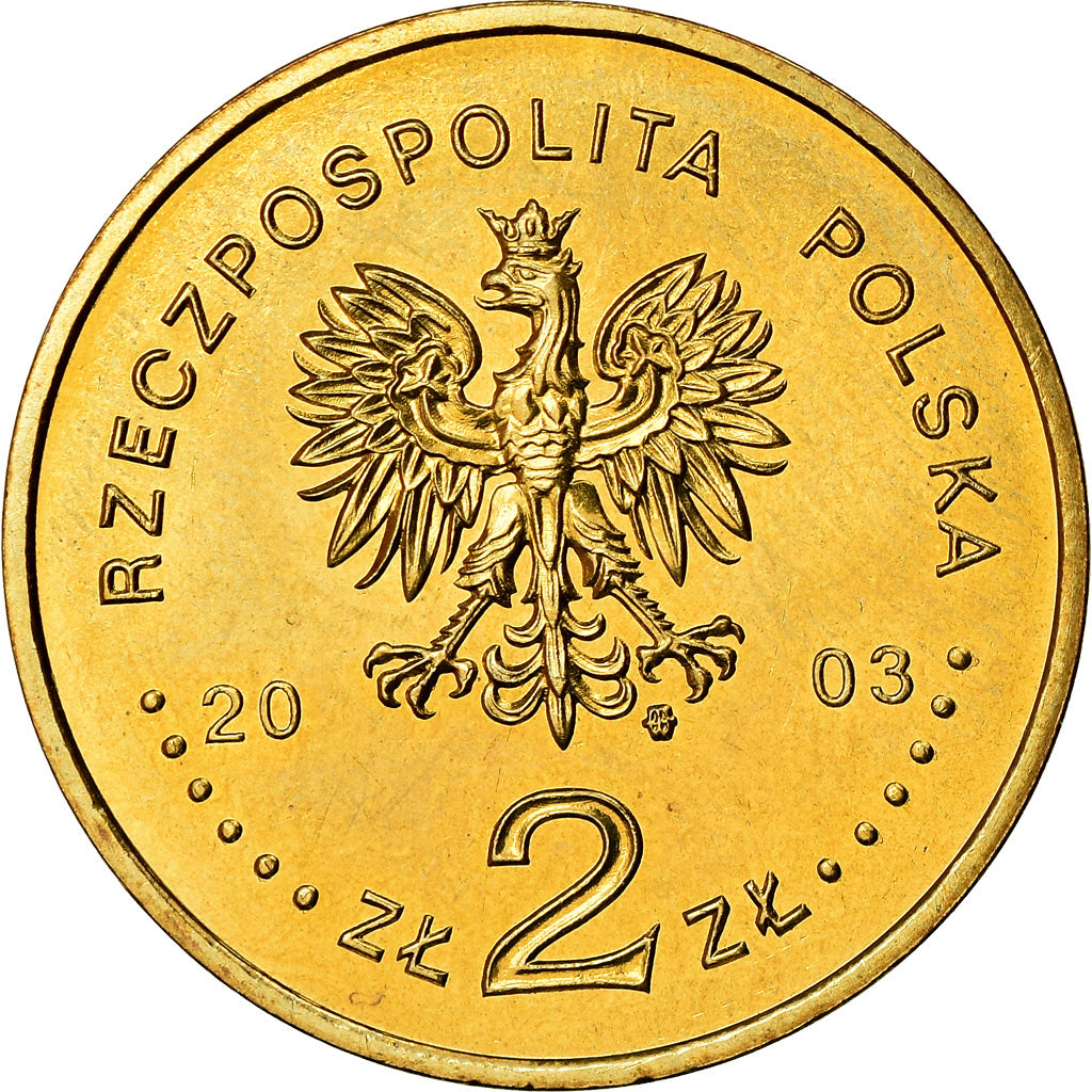 Coin, Poland, 2 Zlote, 2003, Warsaw, MS(60-62), Brass, KM:473