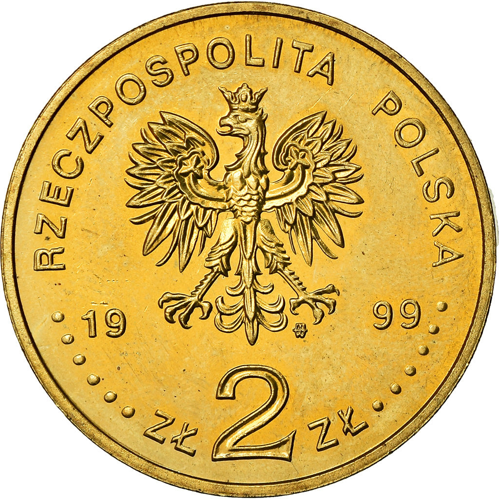 Coin, Poland, 2 Zlote, 1999, Warsaw, MS(60-62), Brass, KM:357