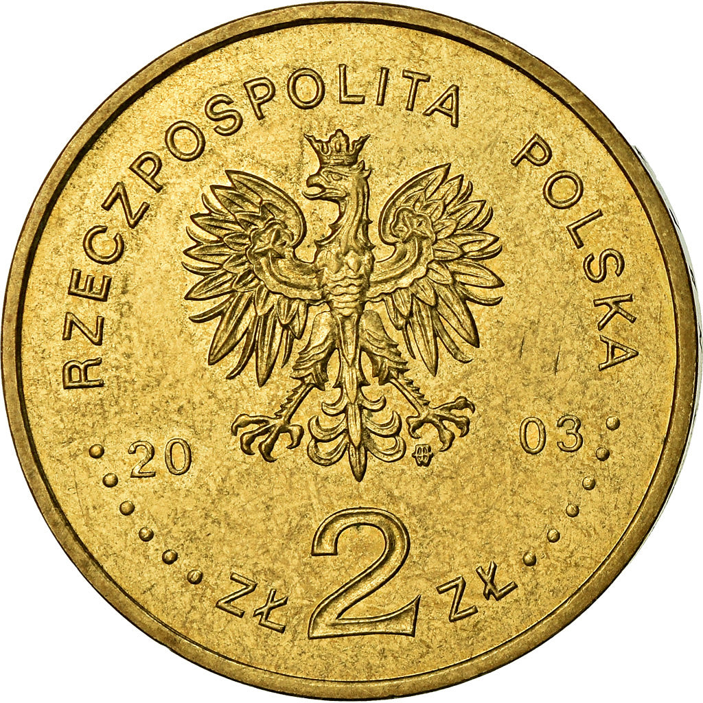 Coin, Poland, 2 Zlote, 2003, Warsaw, MS(60-62), Brass, KM:447