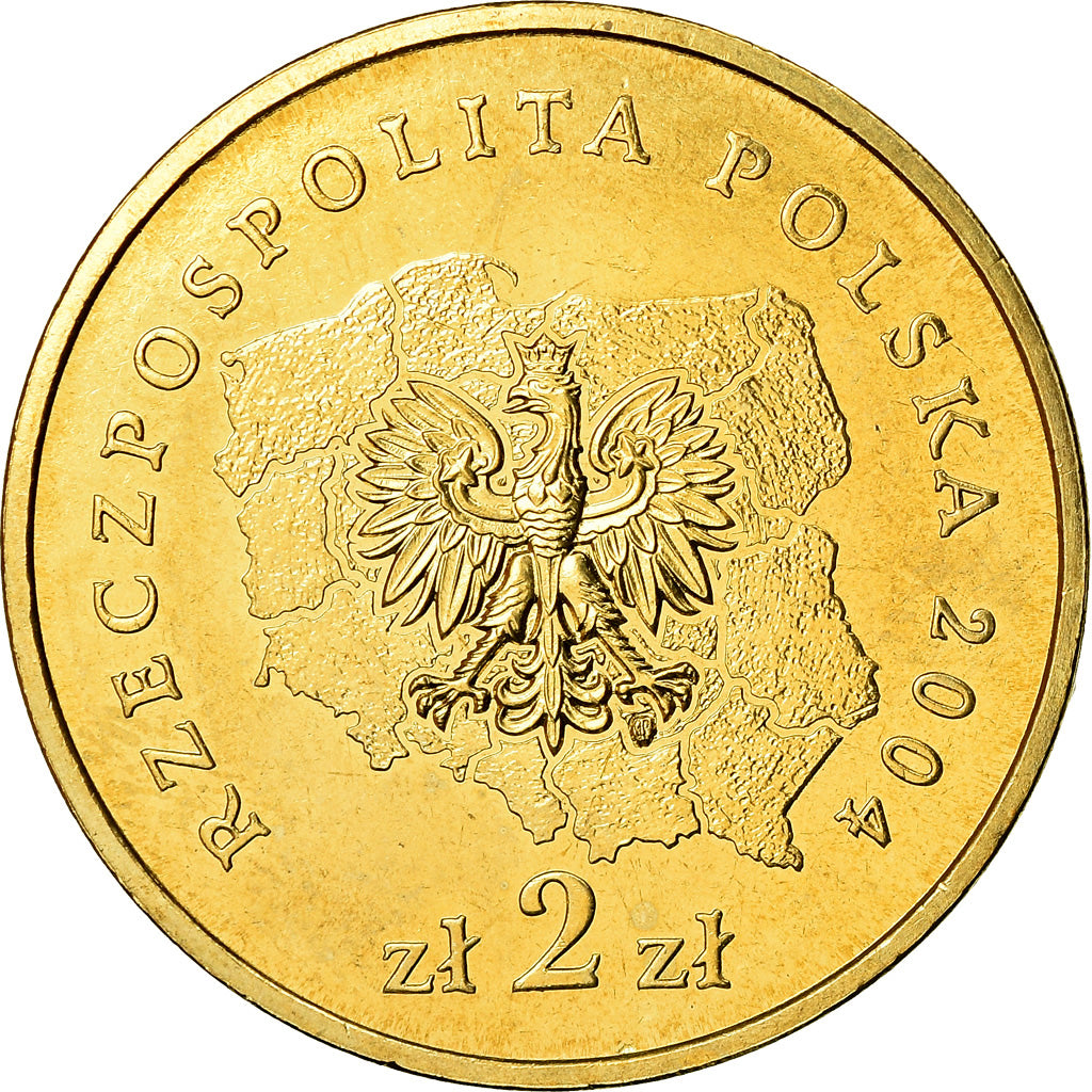Coin, Poland, 2 Zlote, 2004, Warsaw, MS(60-62), Brass, KM:484