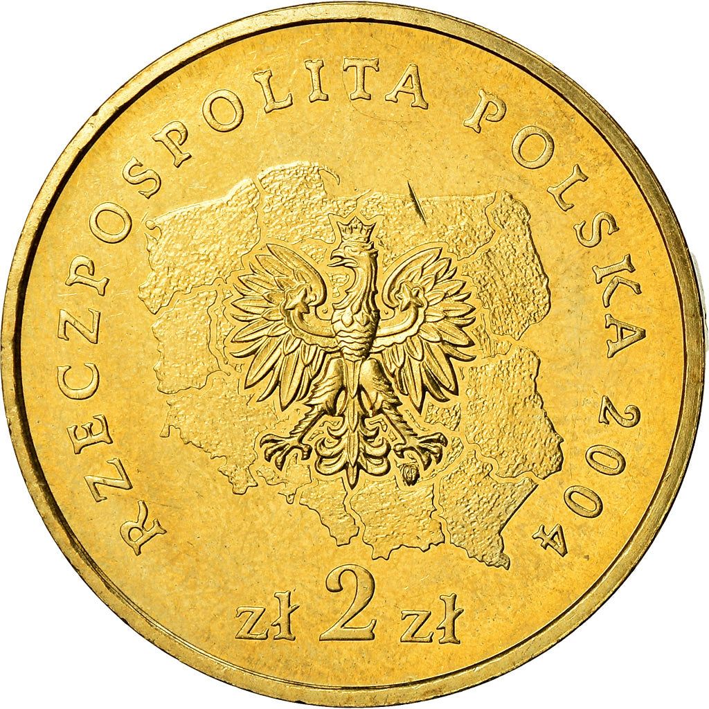 Coin, Poland, 2 Zlote, 2004, Warsaw, MS(60-62), Brass, KM:486