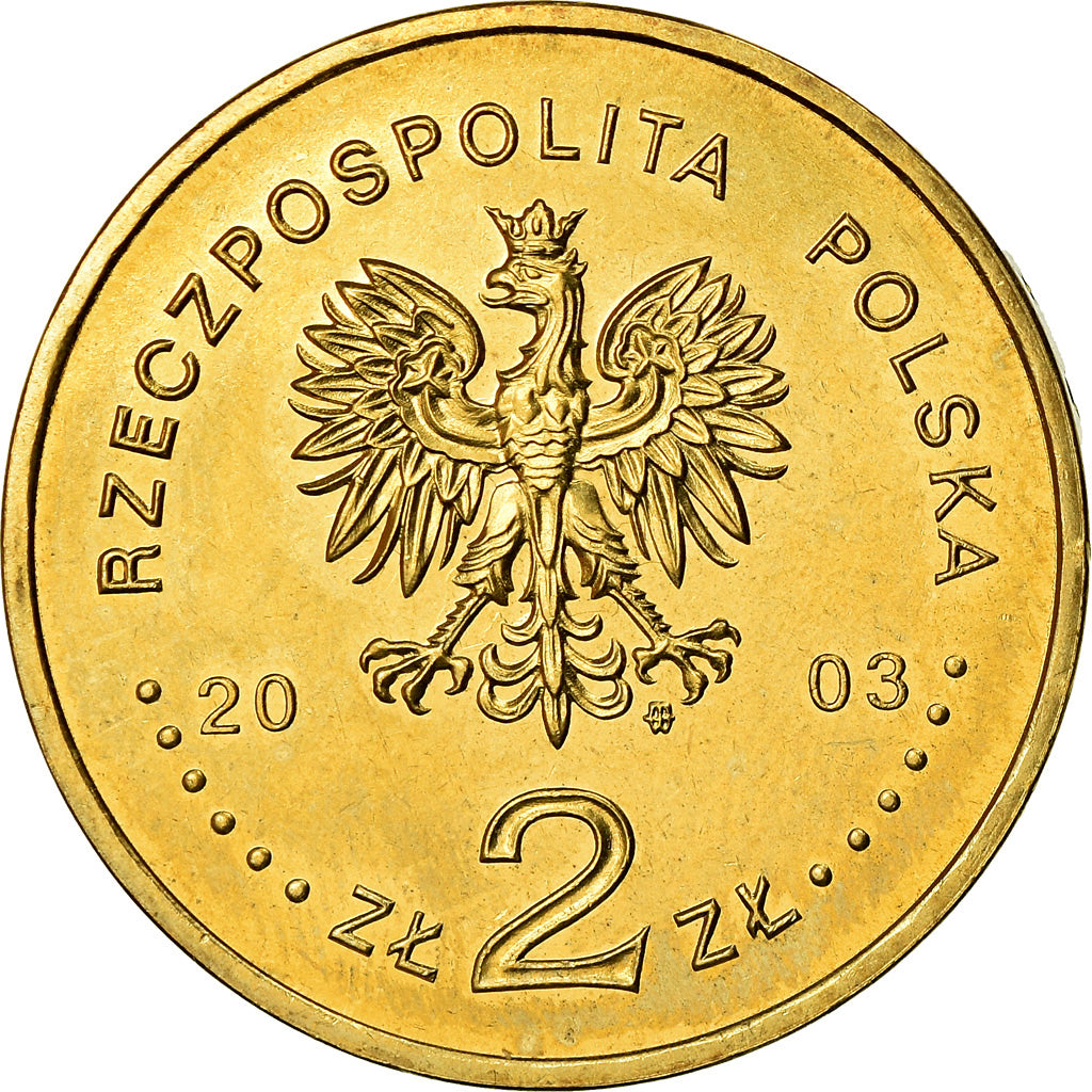 Coin, Poland, 2 Zlote, 2003, Warsaw, MS(60-62), Brass, KM:451