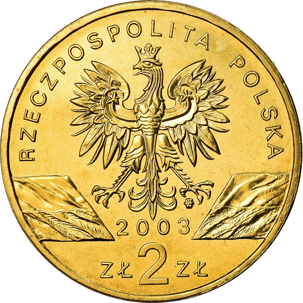 Coin, Poland, 2 Zlote, 2003, Warsaw, MS(60-62), Brass, KM:445