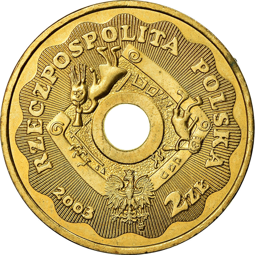 Coin, Poland, 2 Zlote, 2003, Warsaw, MS(60-62), Brass, KM:446