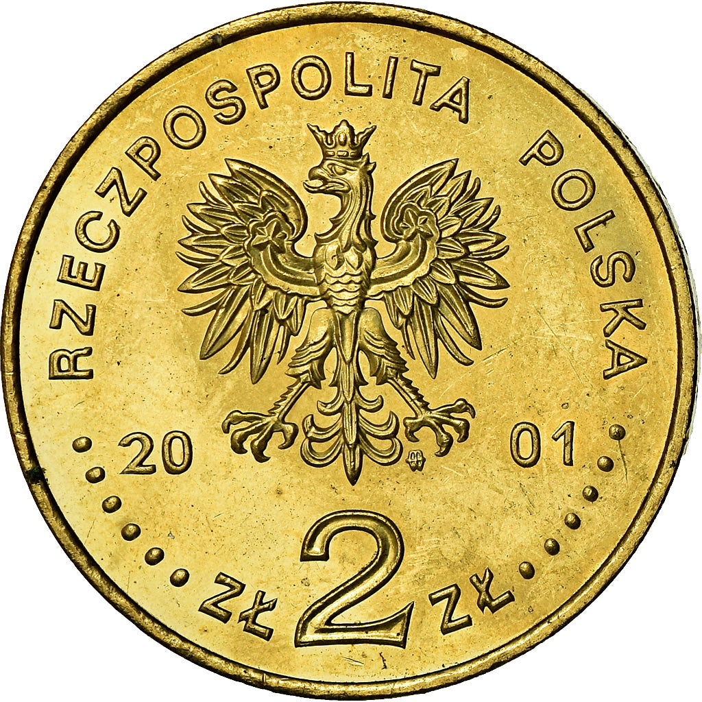 Coin, Poland, 2 Zlote, 2001, Warsaw, MS(60-62), Brass, KM:412