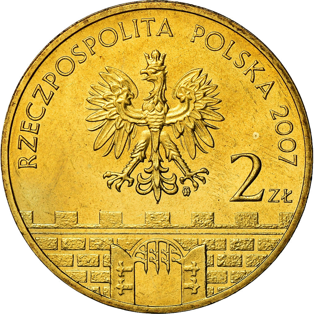 Moneda, Polonia, 2 Zlote, 2007, Warsaw, EBC+, Latón, KM:624