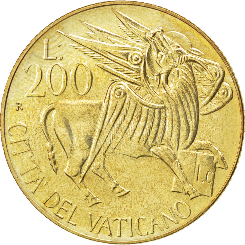 Coin, VATICAN CITY, John Paul II, 200 Lire, 1985, MS(63), Aluminum-Bronze