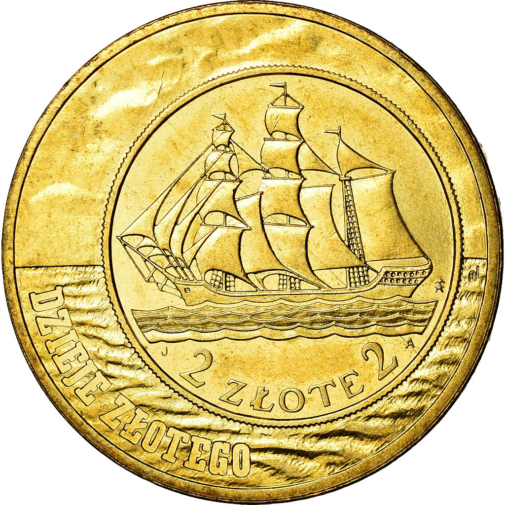 Coin, Poland, 2 Zlote, 2005, Warsaw, MS(60-62), Brass, KM:521