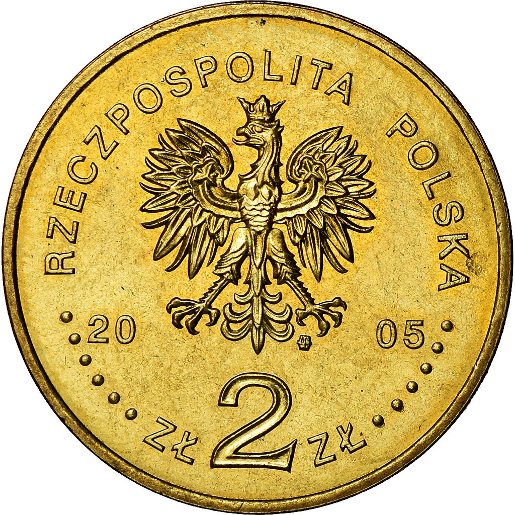 Münze, Polen, 2 Zlote, 2005, Warsaw, VZ+, Messing, KM:522