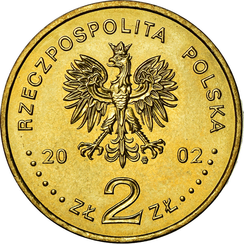 Coin, Poland, 2 Zlote, 2002, Warsaw, MS(60-62), Brass, KM:439
