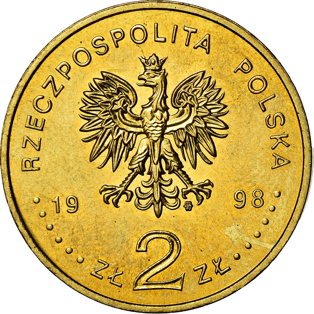 Coin, Poland, 2 Zlote, 1998, Warsaw, MS(60-62), Brass, KM:344
