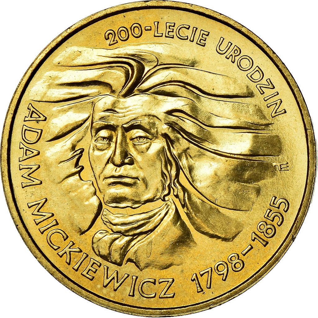 Coin, Poland, 2 Zlote, 1998, Warsaw, MS(60-62), Brass, KM:352